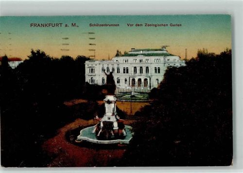 Zool. Garten Frankfurt - Schützenbrunnen 1922 AK