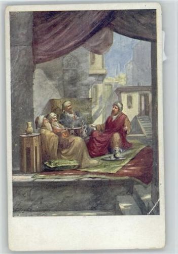 sign Fryda - Männerunde im Orient - Türkisches Kaffeehaus - Volksleben