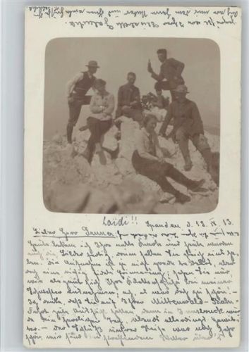 1913 Foto AK Oben auf dem Gipfel