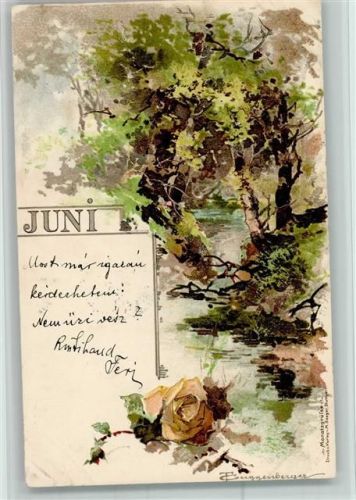 Monatsgrüße Juni - Verlag Seeger AK gute Erhaltung