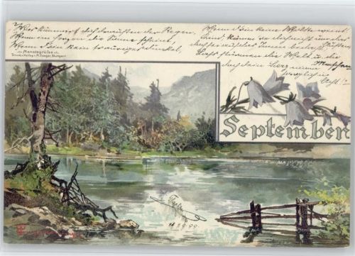 Serie Monatsgrüsse "September" 1899 AK