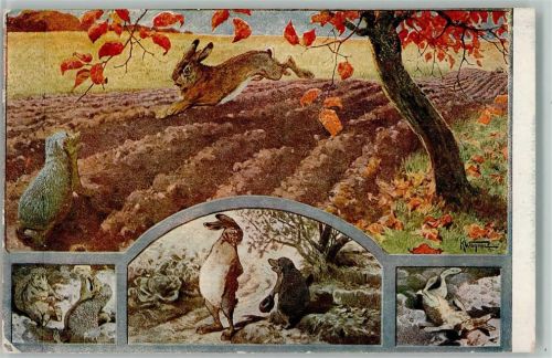 Märchen Nr. 308 - Der Hase und der Igel - signiert Wagner