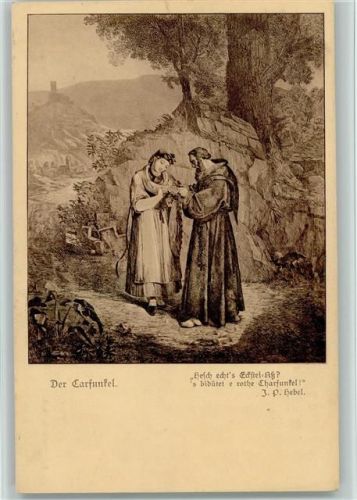 Hebelpostkarte Nr. 1 - Der Carfunkel, Mönch Hebel Joh. P.