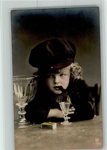 Rotophot Serie 1133-4 - Junge raucht eine Zigarre AK Gute Erhaltung Zigarre 1907