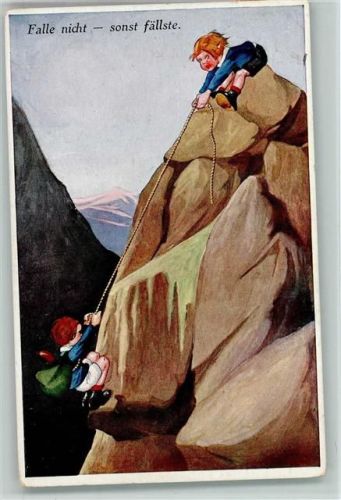 Kinder beim Bergsteigen - Falle nicht 1931 AK