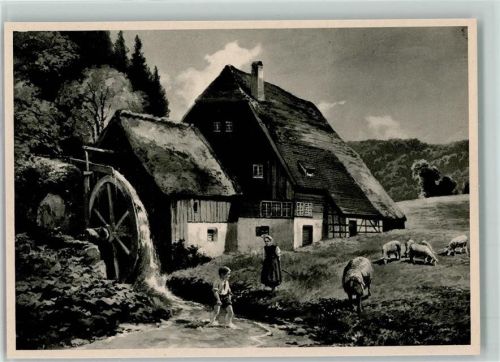 Wassermühle, Kinder baden mit den Fußen