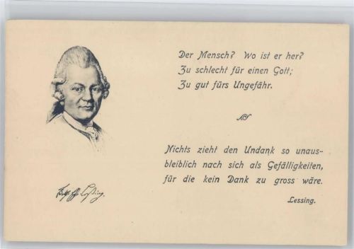 Aussprüche großer Männer Serie I Nr. 11 - Spruch v. Lessing