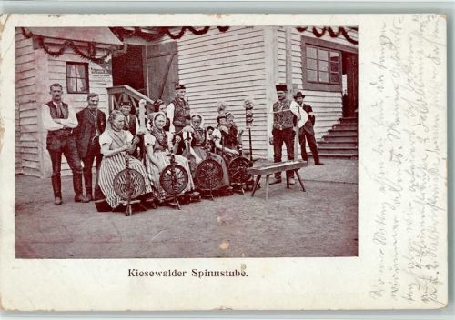Kiesewalder Spinnstube - Trachten 1912 AK Spinnerei