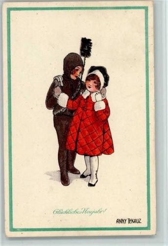 Schornsteinfegerpaar - Kinder Poesie 1922 AK Neujahr