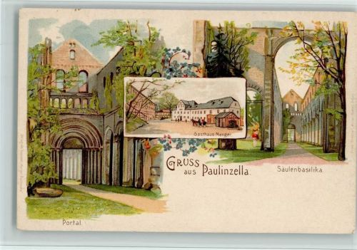 Paulinzella 1898 Gruss aus - Gasthaus Menger, gute Erhaltung AK