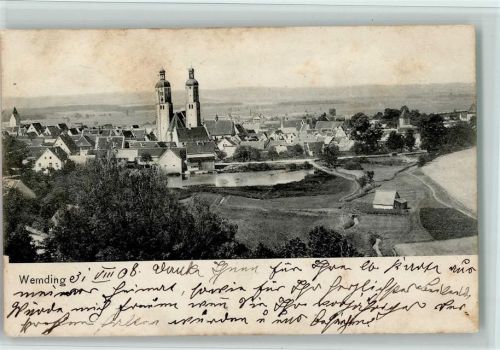 Wemding 1906 Teilansicht mit Kirche, I Flecken