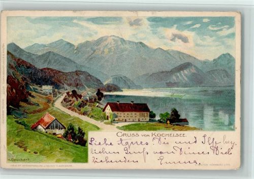 Kochel 1901 Nr. 237 sign Deuchert - Gruss aus - Kochelsee - AK