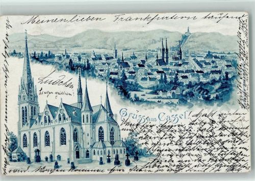 Kassel Gruss aus - Panorama, Kirche,