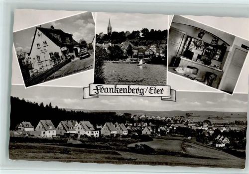 Frankenberg Gasthaus zum Ederdorf mit Innenansichten, gute Erhaltung AK