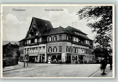 Meiningen 1934 Hotel Sächs. Hof, gute Erhaltung AK
