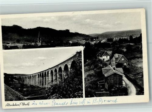 33184 W4791 Altenbeken 1956 - Viadukt und Ort AK Gute Erhaltung