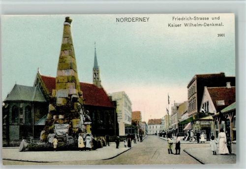 26548 W2982 Norderney - Friedrich-Strasse und Kaiser Wilhelm-Denkmal