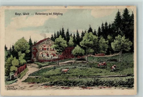 Reitenberg 1914 Federzeichnung von Schweitzer - 3324,98 Schl-Schw.