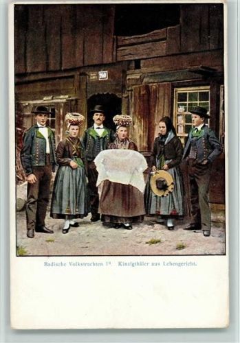 1909 Badische Volkstrachten I-6 - Kinzigthäler aus Lehengericht - Taufe