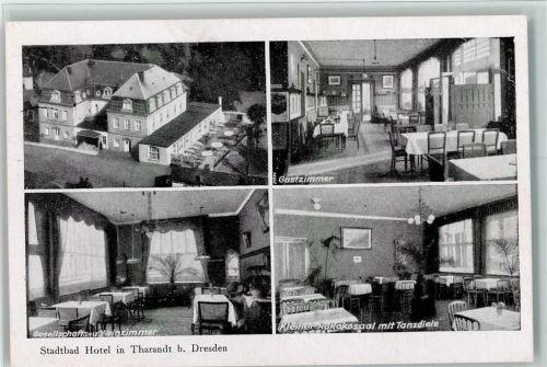 Tharandt 1944 Stadtbad Hotel mit Innenansichten AK