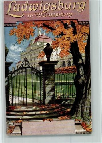 Ludwigsburg 1909 Herbst Plakatentwurf v. Peter Schnorr auf Ansichtskarte