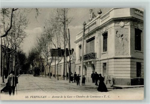 66000 Perpignan 1910 - Avenue de la Gare, Straßenbahn