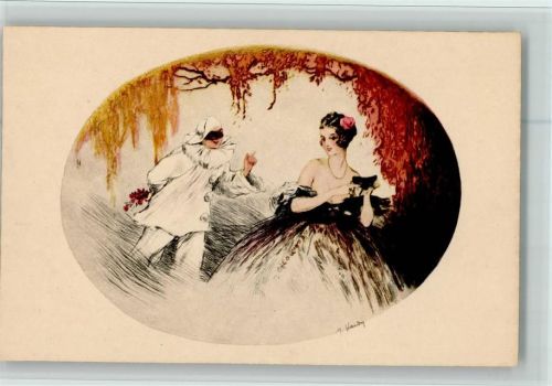 Liebe - Pierrot und die schöne Frau - Paris Gravueres , gute Erhaltung