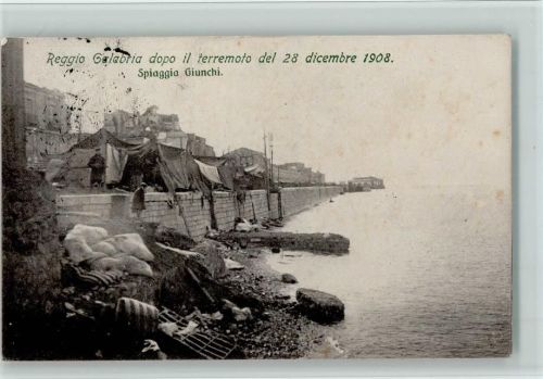1909 Nr. 660 Reggio Galabria dopo il terremoto 1908, Spiaggia Giunchi AK
