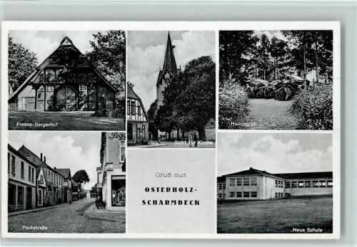 Osterholz-Scharmbeck Freese-Bergerhof Poststraße Kirche Hünengrab Neue Schule Mehrfachaufnahme