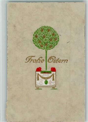 Biedermeierverzierung - Bäumchen im Holztopf 1906 AK