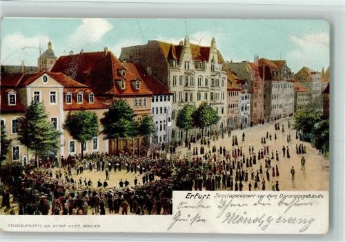 Erfurt 1904 Sonntagskonzert vor dem Divisionsgebäude