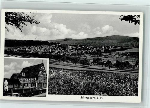 Schloßborn 1954 Gasthaus Schützenhof, gute Erhaltung AK