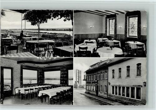 65375 W6227 Mittelheim , Rheingau - Hotel Rheinterrasse Ruthmann mit Innenansichten, gute Erhaltung AK