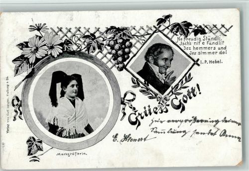 Trachten - Weintrauben, Spruch 1901 AK