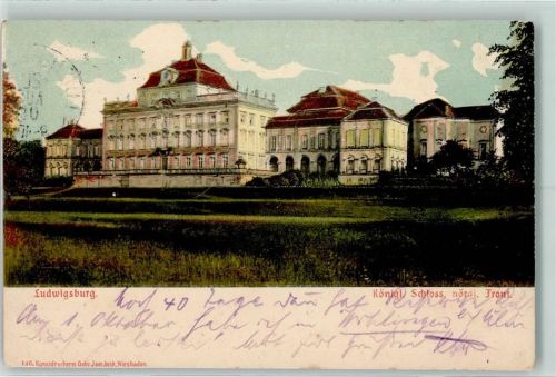 Ludwigsburg 1908 Reliefdruck , plastisch ausgearbeitet Königl. Schloss nördl. Front