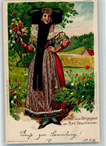 Nr. 2363 Tracht aus Bad Oeynhausen , gute Erhaltung AK Bürger Bruno 1906 Lithographie