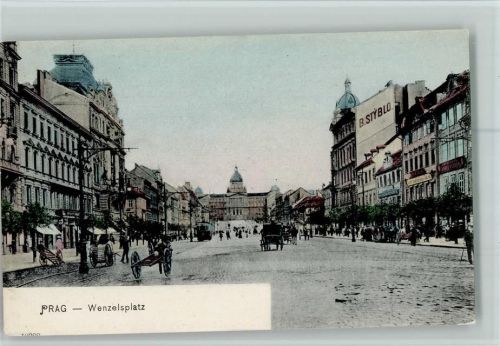 1904 Wenzelsplatz , Straßenbahn AK Gute Erhaltung