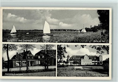 Elmendorf Partie am See Gaststätte D. zur Loye Lehrerbildungsheim 3-Bildaufnahme