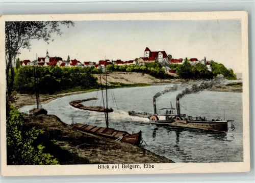 04874 O7293 Belgern b Torgau Künstlerkarte Raddampfer