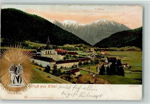 Ettal 1904 Gnadenbild im Prägedruck -