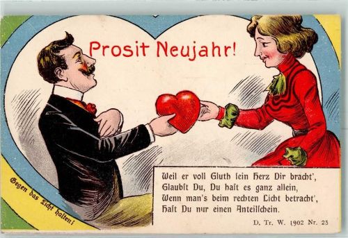 1902 Verlag D.Tr.W. Nr. 23 Neujahr Humor Spruch AK