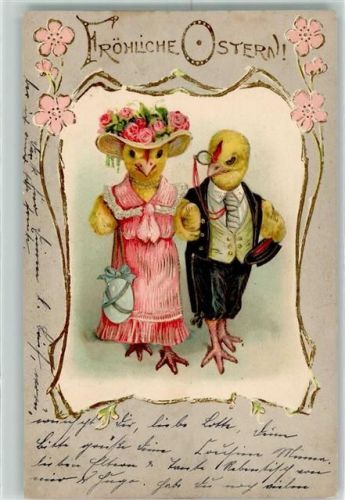 1904 vermenschlicht Ostern Jugendstil AK