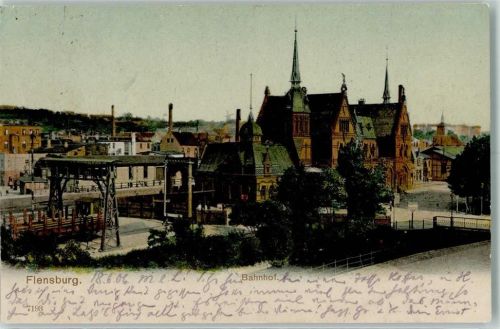 24937 W2390 Flensburg 1906 - Bahnhof