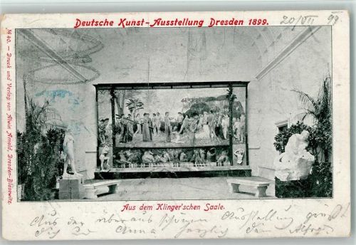 Dresden 1899 Deutsche Kunst-Ausstellung Innenaufnahme aus dem Klingerschen Saale