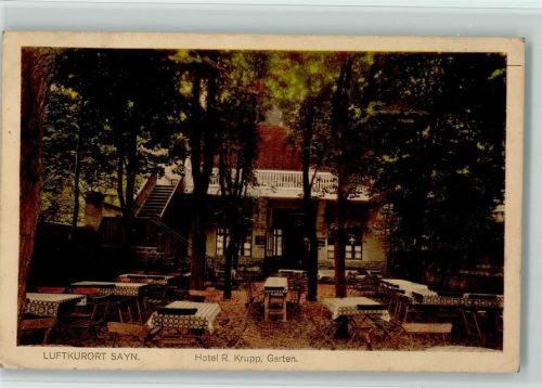 Sayn 1918 Hotel Krupp, der Garten AK