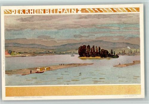 Mainz Nr. 130 - Der Rhein bei Mainz AK Sehr gute Erhaltung