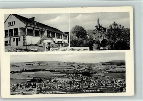 Altengronau 1951 Schule, Kirche, gute Erhaltung AK