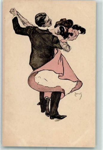 1900 Serie I Nr. 3 sign. Reznicek Jugendstil Tanz Erotik AK
