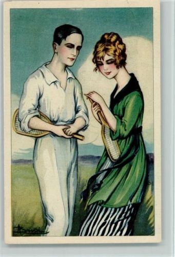 Nr. 180 Tennisschläger - AK Busi, A. 1928