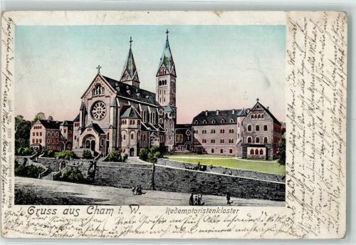 93413 W8490 Cham , Oberpf 1901 AK mit Goldfenster Redemptoristenkloster